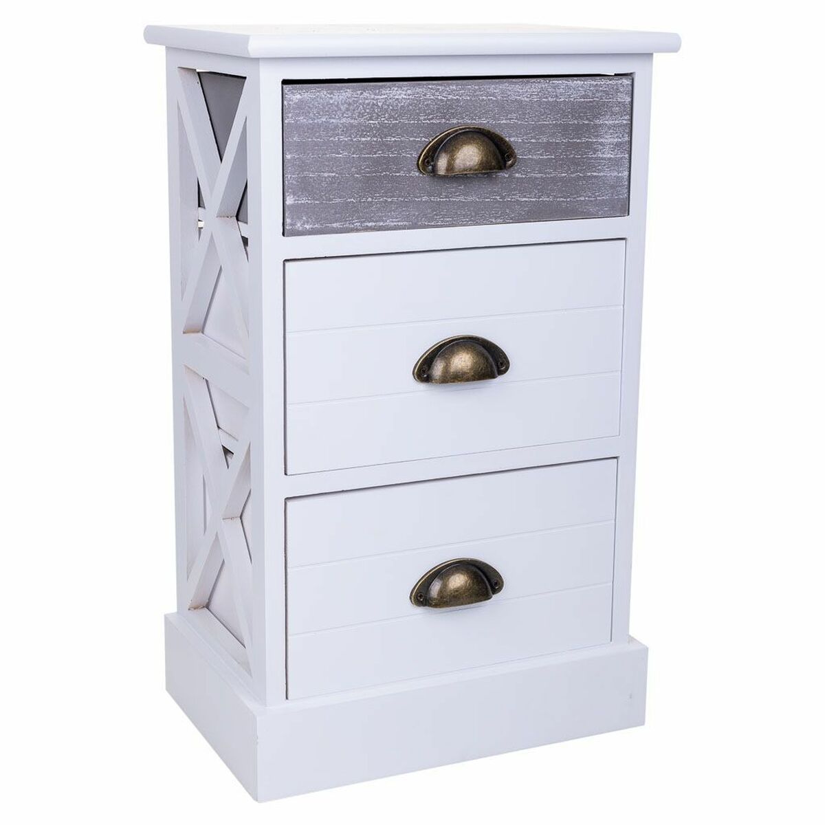 Nattduksbord Alexandra House Living Vit 25 x 57 x 35 cm