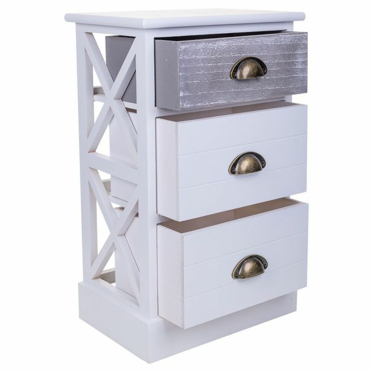 Nattduksbord Alexandra House Living Vit 25 x 57 x 35 cm - 2