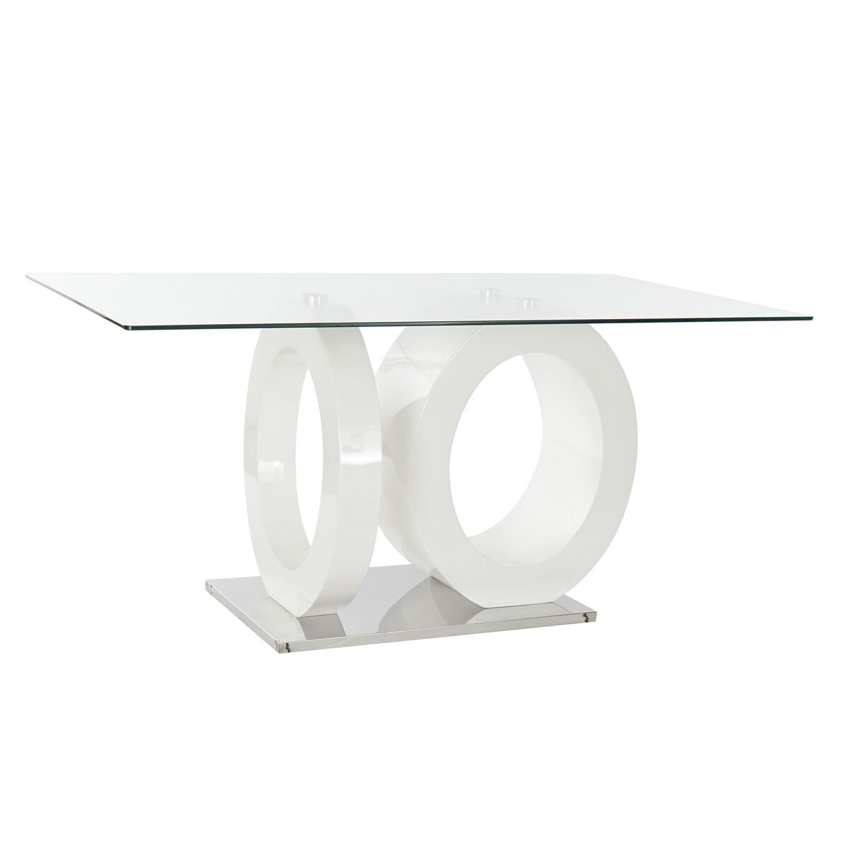 Matsalsbord DKD Home Decor Glas Transparent Vit Trä MDF (160 x 90 x 75 cm)