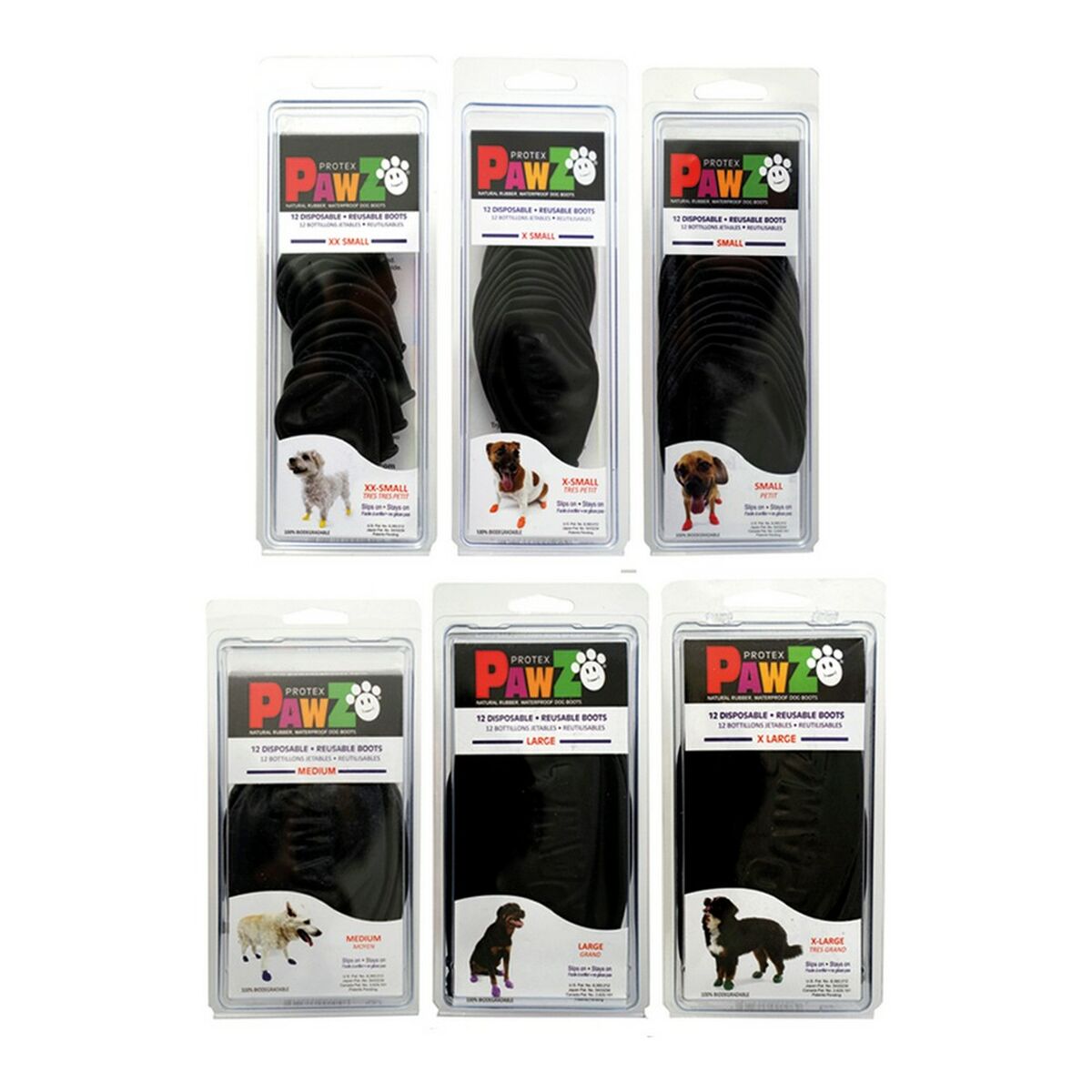 Skor Pawz Hund 12 antal Svart Storlek XL - 2