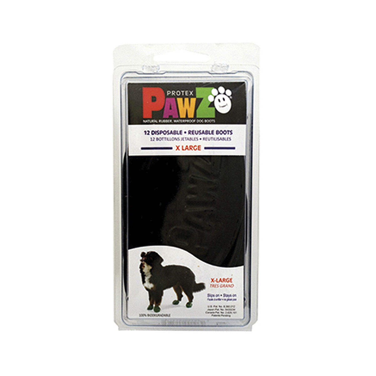 Skor Pawz Hund 12 antal Svart Storlek XL