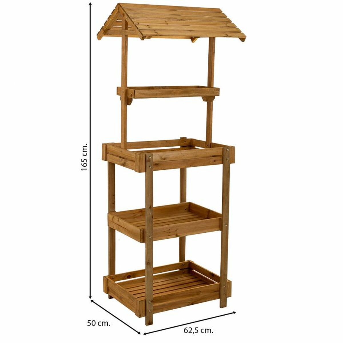 Bordsställ Alexandra House Living Granträ 50 x 165 x 62 cm Bokhylla 4 Hyllor - 5