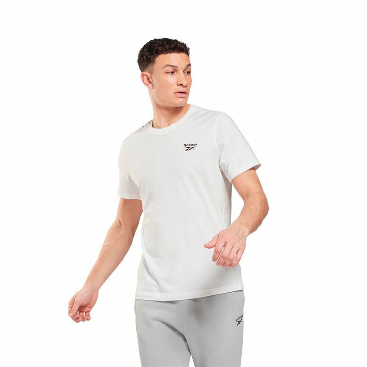 T-shirt med kortärm Herr Reebok Identity Left Chest Logo Vit - 3