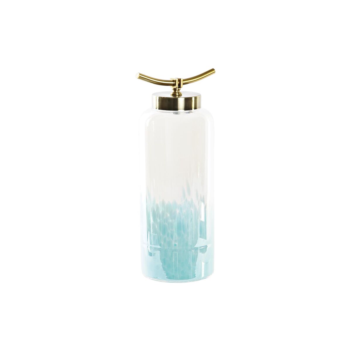 Vas DKD Home Decor Blå Gyllene Metall Glas Medelhavs 19 x 15 x 41 cm - 7