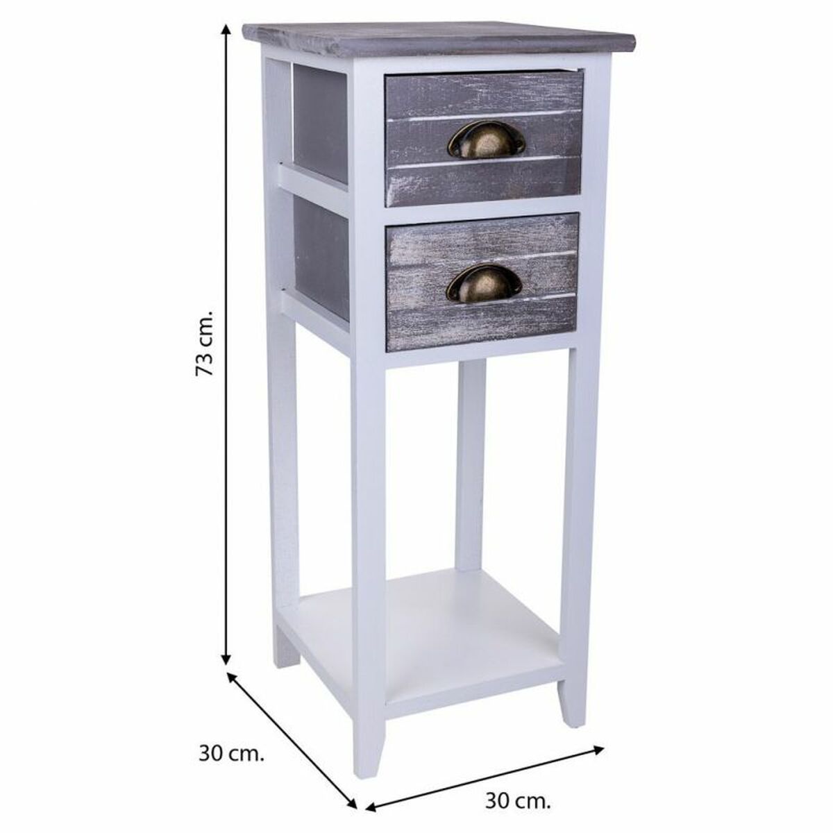 Nattduksbord Alexandra House Living Vit 30 x 73 x 30 cm - 4