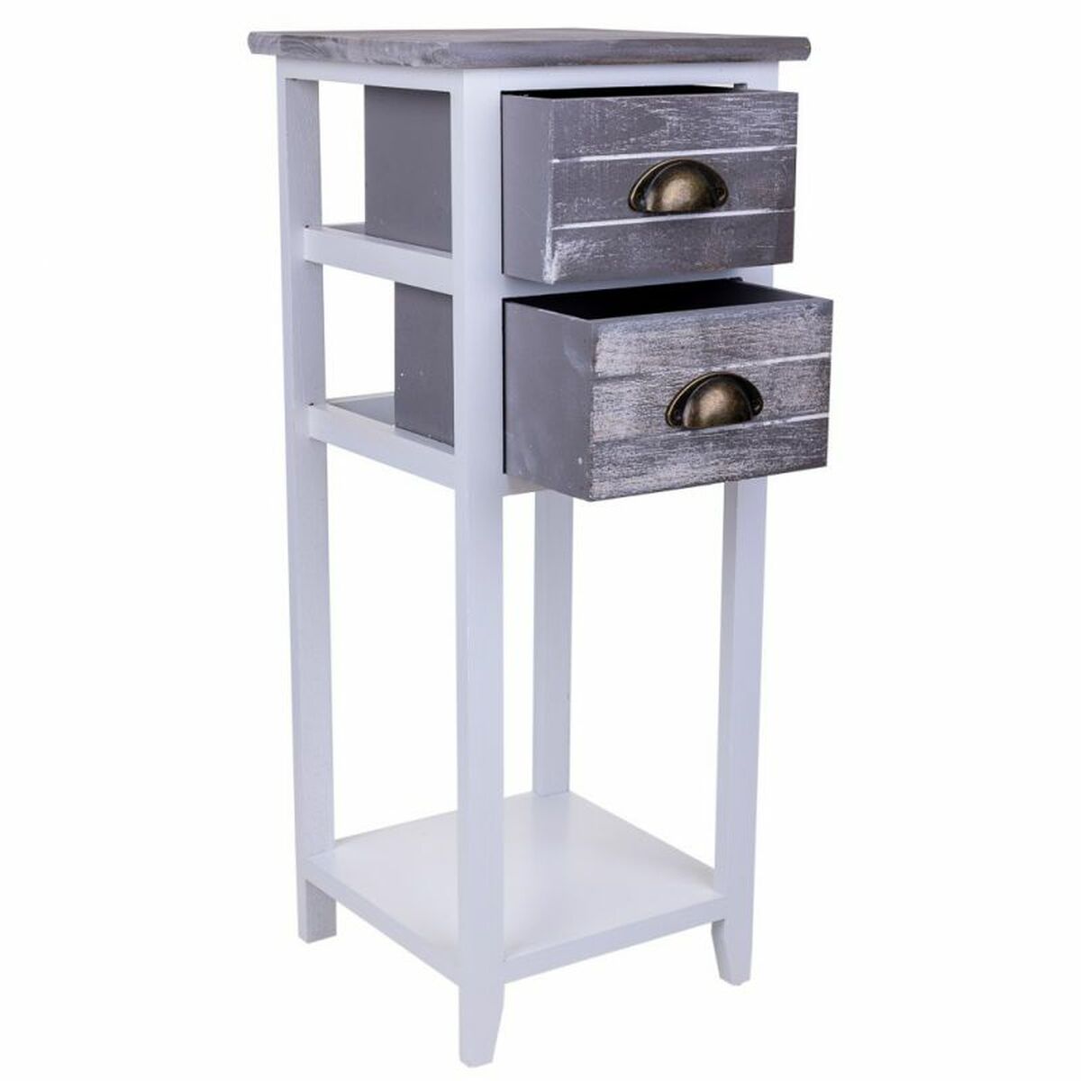 Nattduksbord Alexandra House Living Vit 30 x 73 x 30 cm - 2