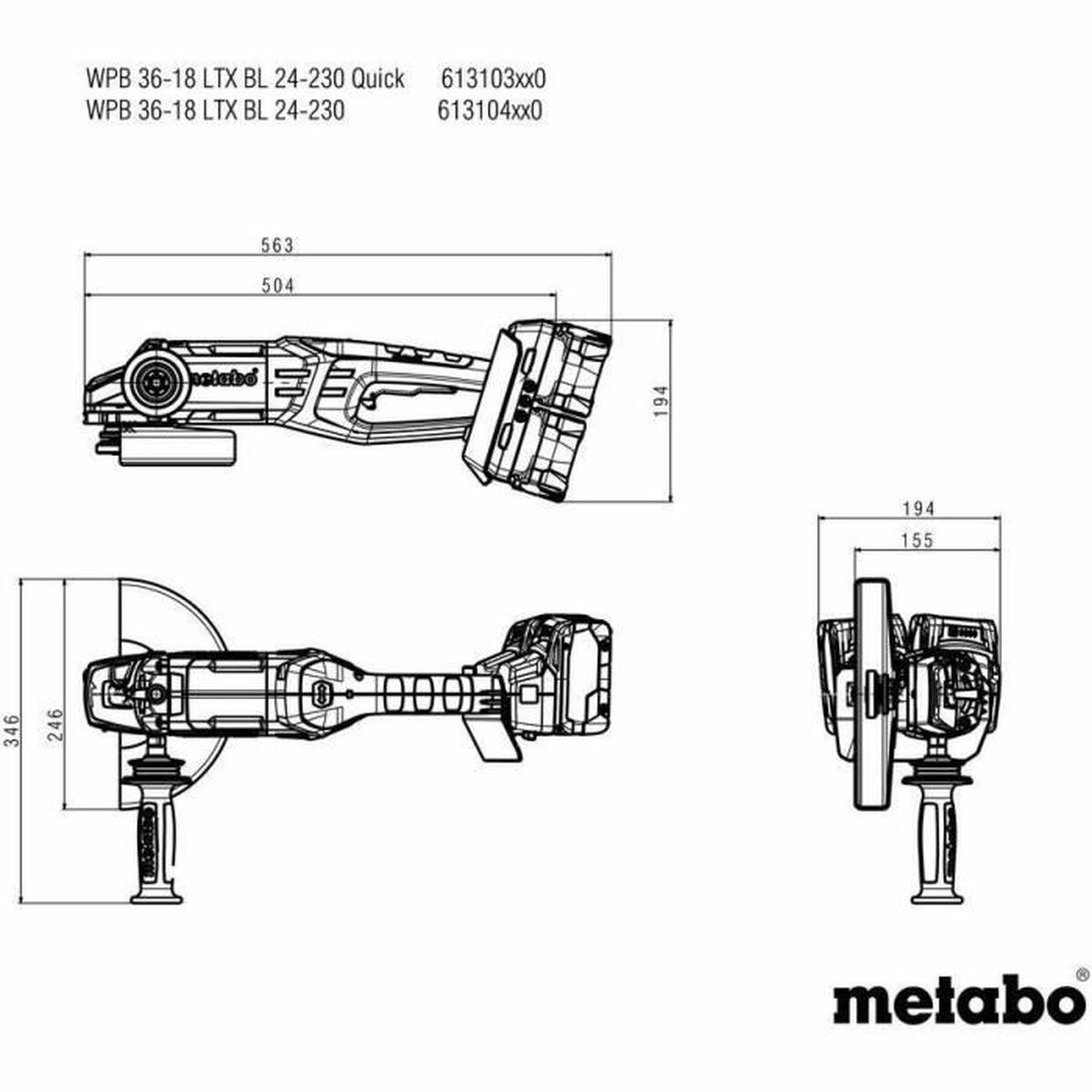 Vinkelslip Metabo WPB 36-18 LTX BL 24-230 - 5