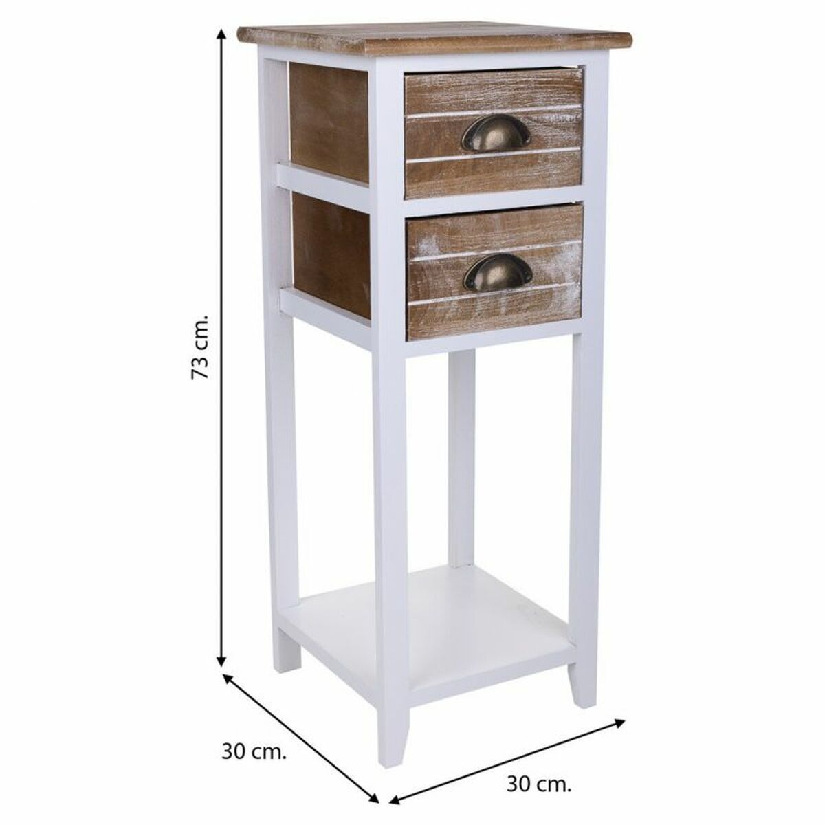 Nattduksbord Alexandra House Living Vit 30 x 73 x 30 cm - 4