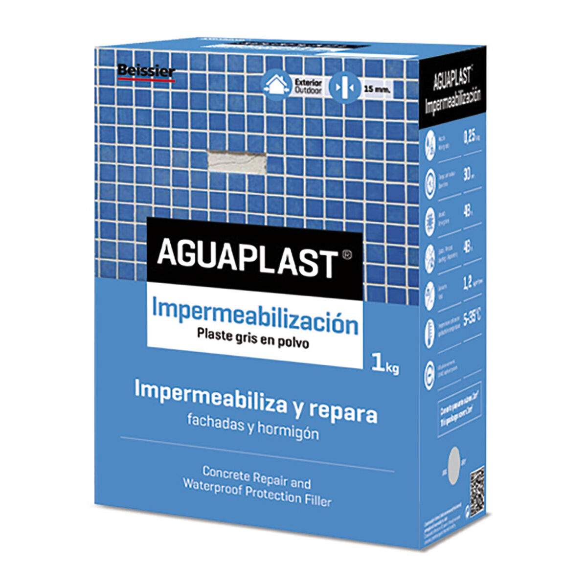 Pulverspackel Aguaplast 70043-001 Grå 1 kg - 2