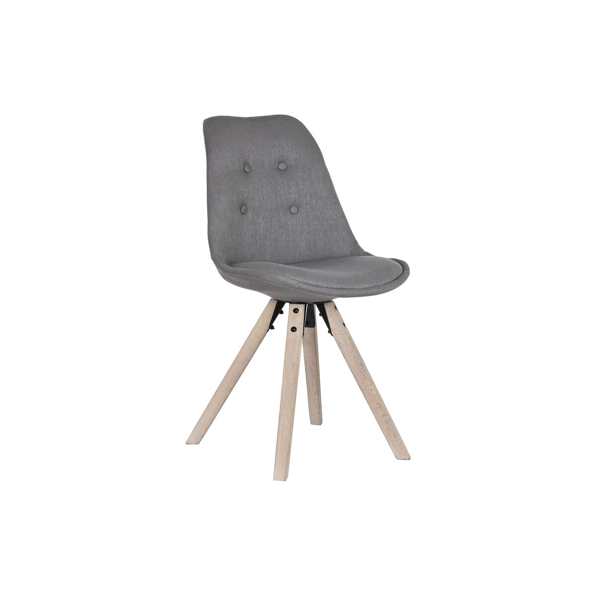 Matsalsstol DKD Home Decor Polyester Mörkgrå Tölgy (48 x 44 x 84 cm)