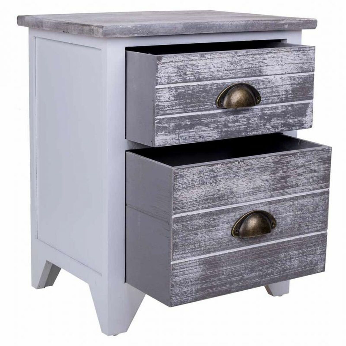 Nattduksbord Alexandra House Living Vit 28 x 45 x 38 cm - 2