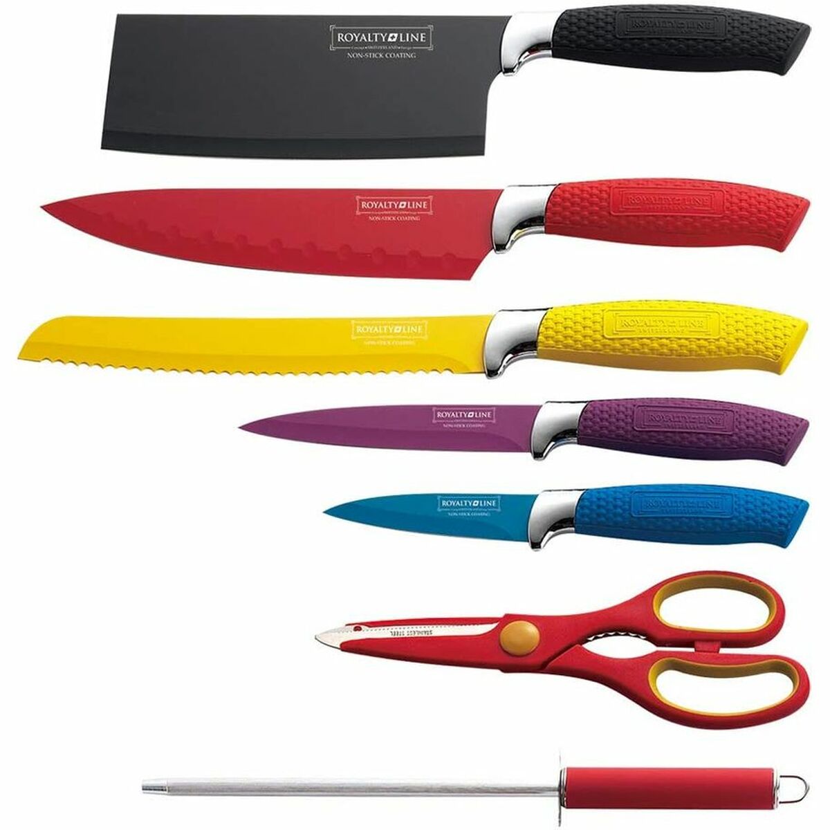 Set med köksknivar och hållare Royalty Line Multicolour 15 x 15 x 35 cm - 2