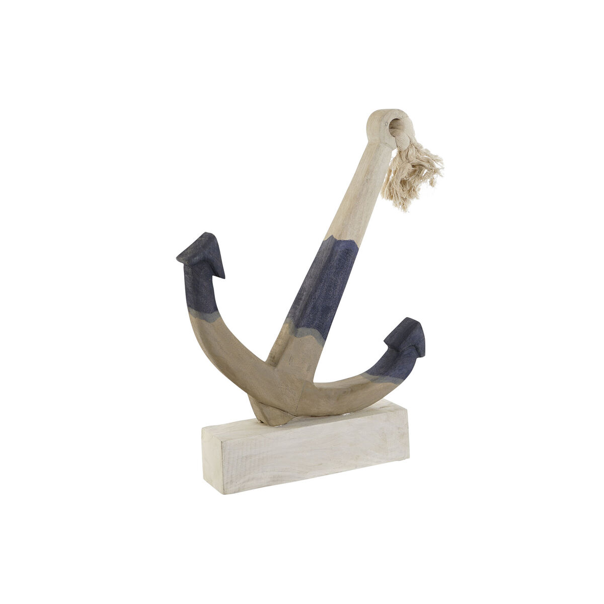 Prydnadsfigur Home ESPRIT Blå Vit Grå Ankare Medelhavs 37,5 x 7,5 x 52 cm