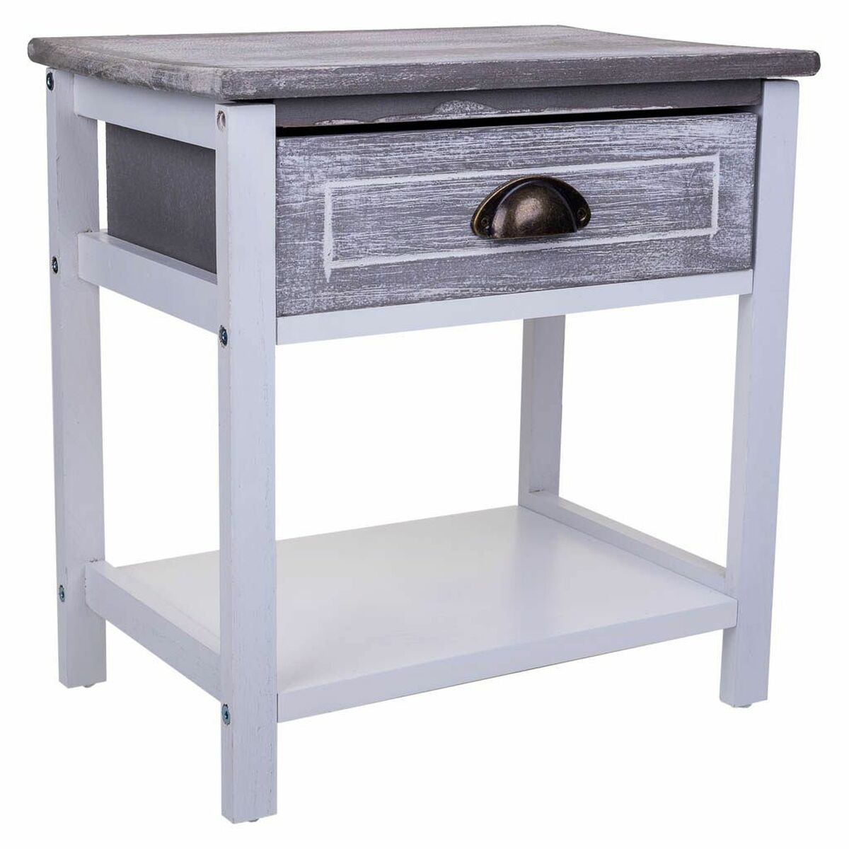 Nattduksbord Alexandra House Living Vit 29 x 42 x 40 cm