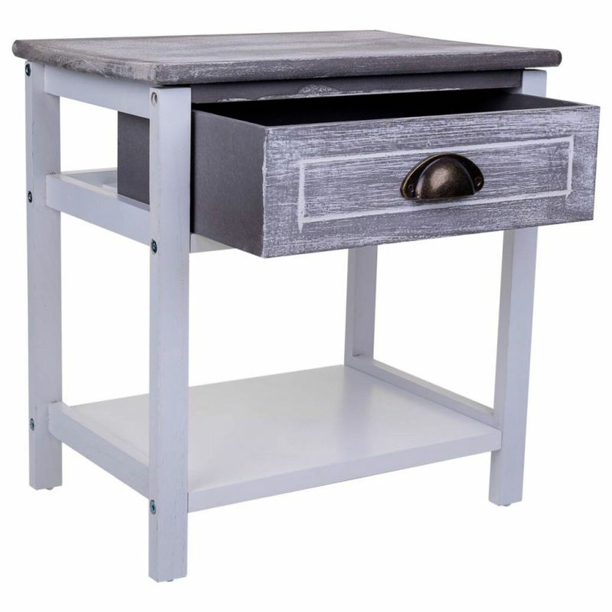 Nattduksbord Alexandra House Living Vit 29 x 42 x 40 cm - 2