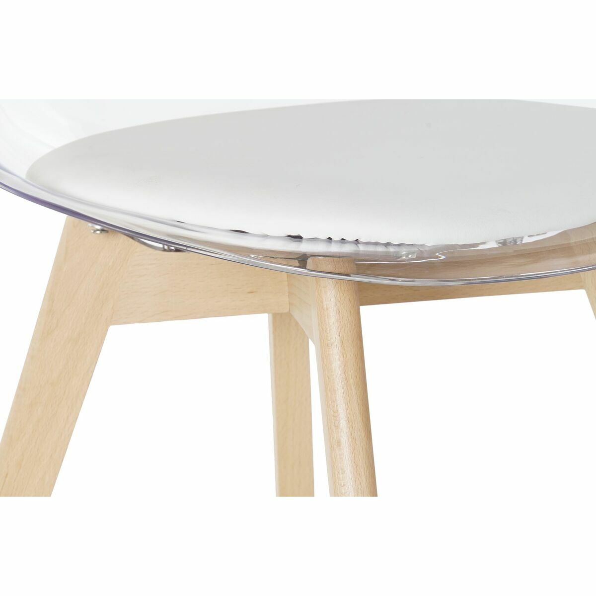 Matsalsstol DKD Home Decor Vit Trä Polykarbonater (Renoverade A) - 4