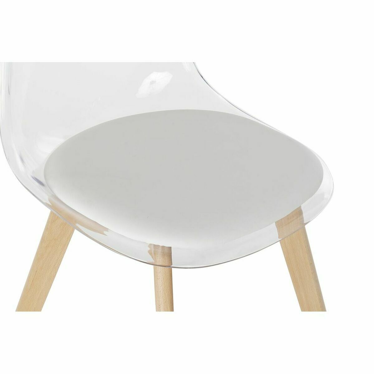 Matsalsstol DKD Home Decor Vit Trä Polykarbonater (Renoverade A)