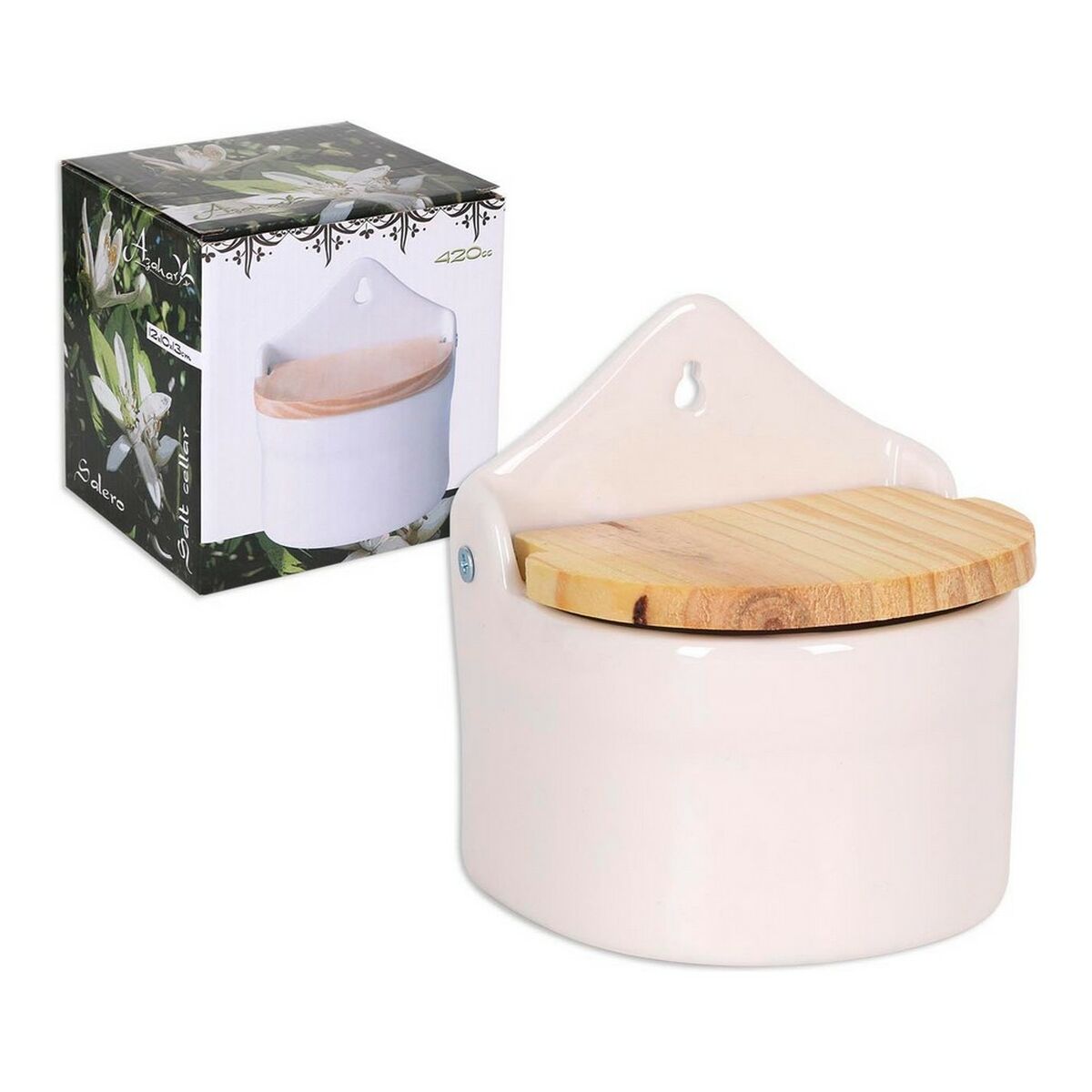 Saltkar med lock Azahar Trä 420 ml 11,7 x 10 x 13 cm (12 antal) - 2