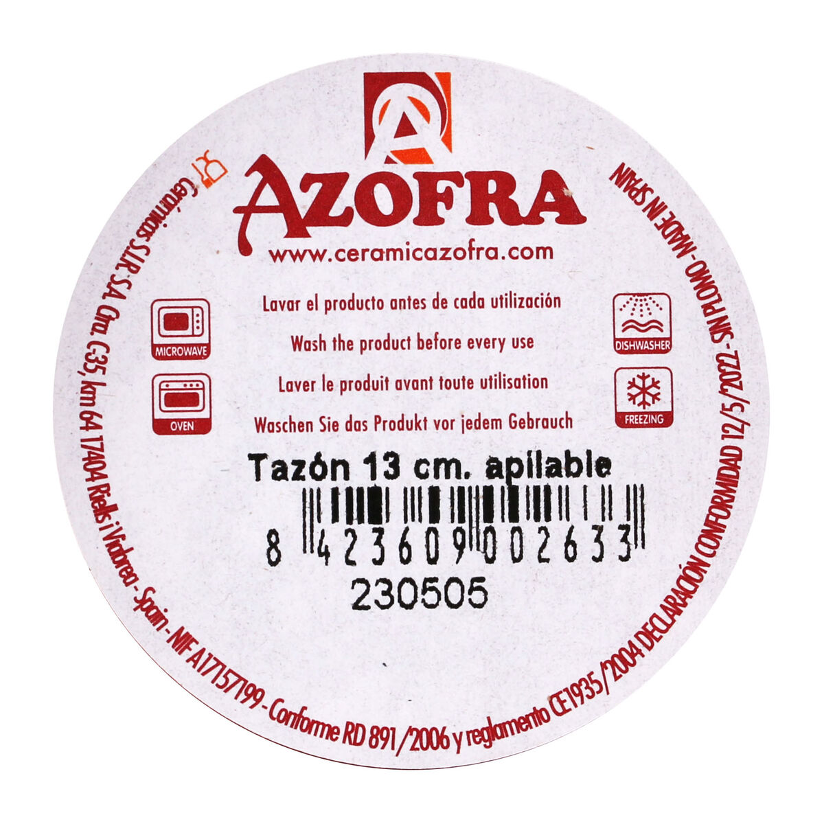 Skål Azofra Stapelbara Brun 13,3 x 5,5 cm (30 antal) (13,3 x 5,5 cm) - 5