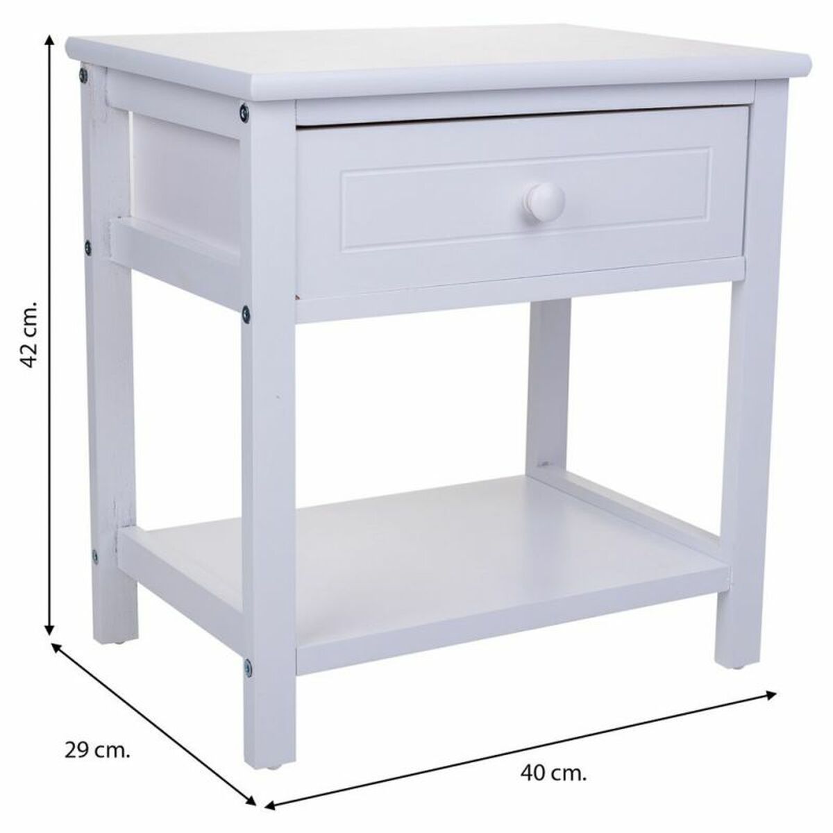 Nattduksbord Alexandra House Living Vit 29 x 42 x 40 cm - 6