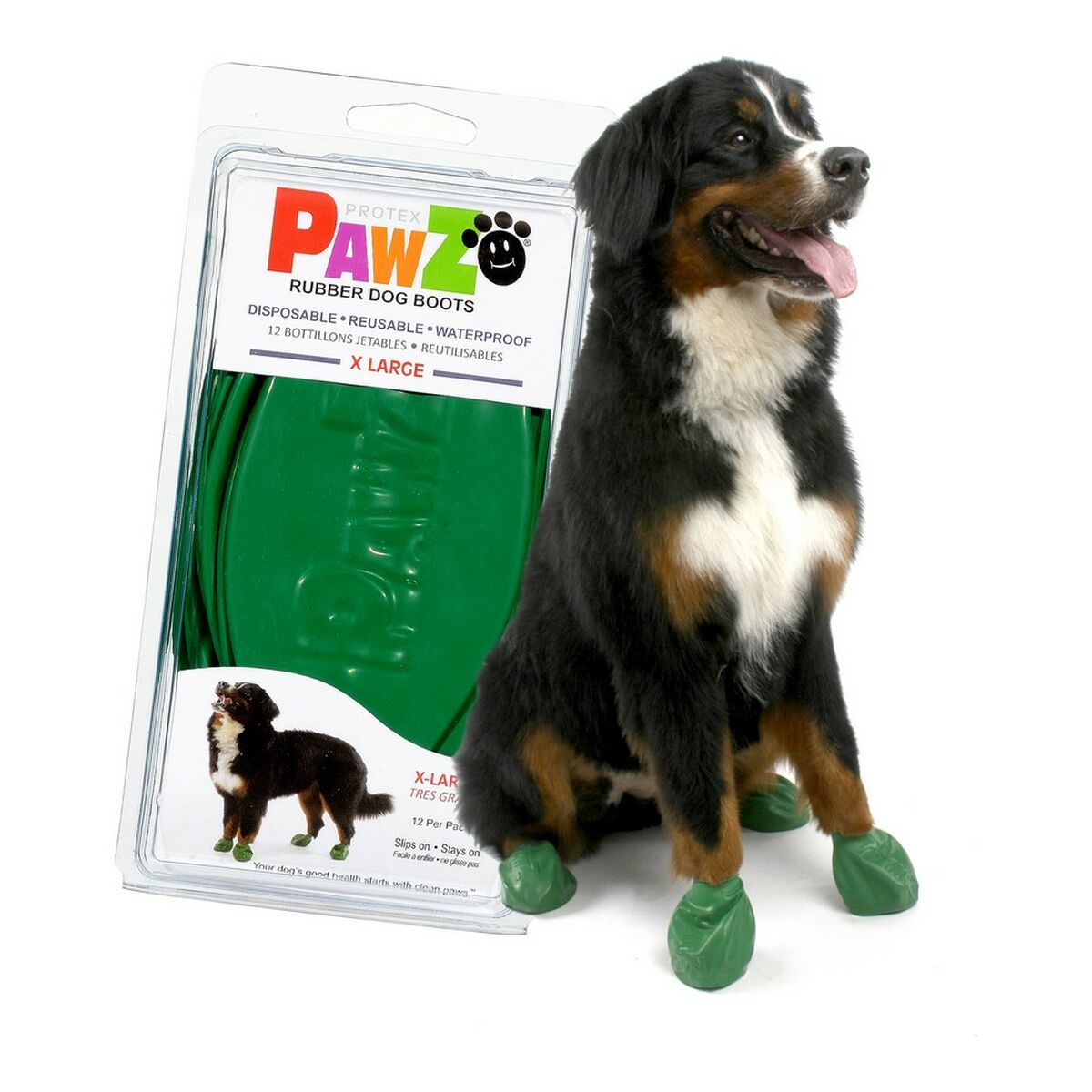 Skor Pawz Hund 12 antal Storlek XL Grön - 8