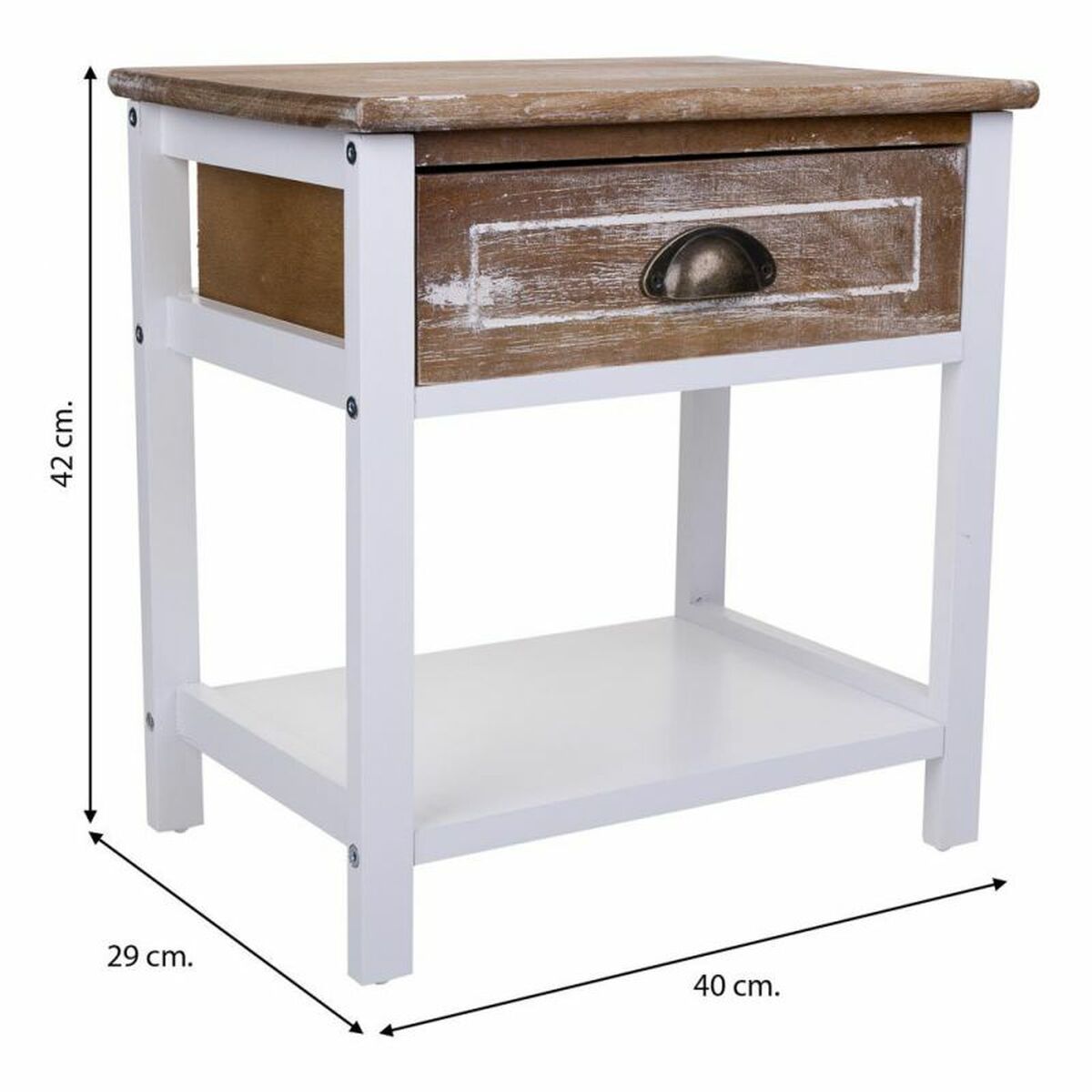 Nattduksbord Alexandra House Living Vit 29 x 42 x 40 cm - 5