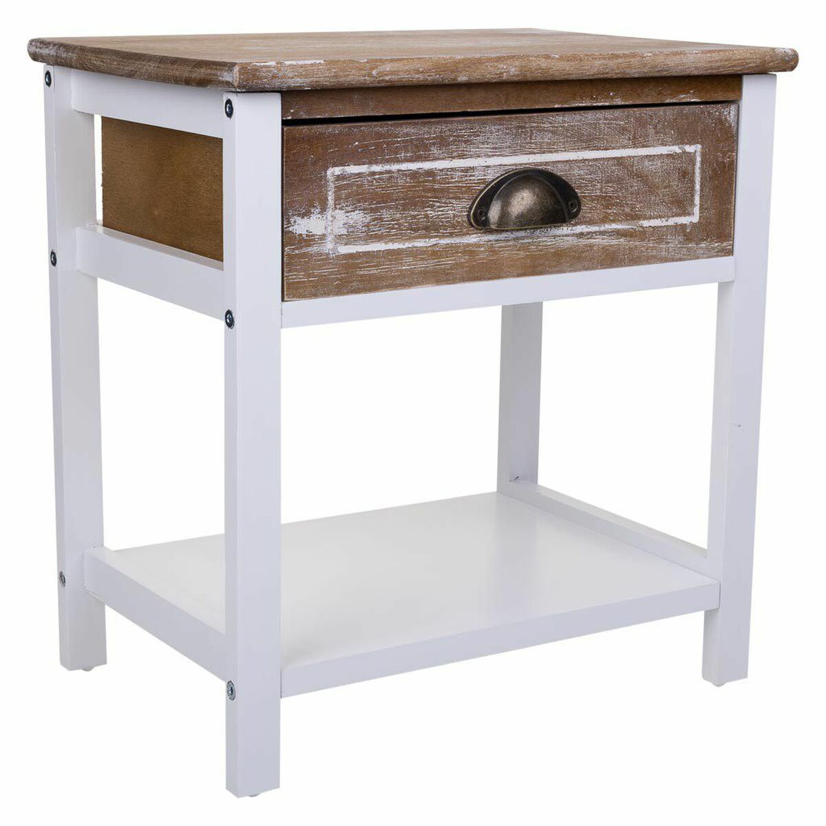 Nattduksbord Alexandra House Living Vit 29 x 42 x 40 cm