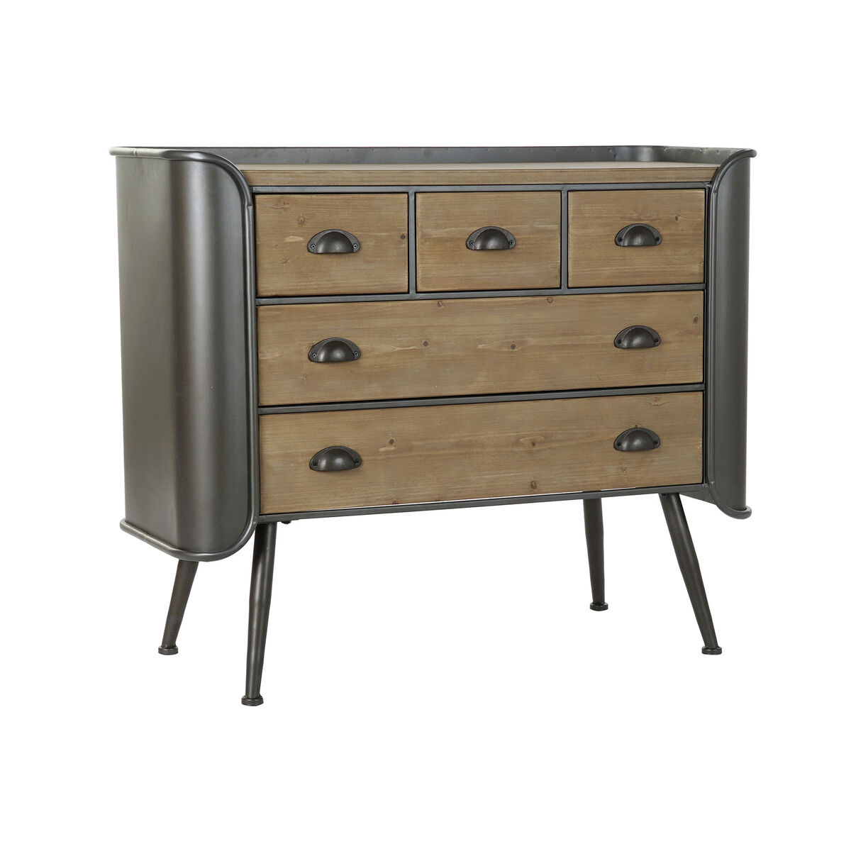 Kommod DKD Home Decor Grå Naturell Metall Gran Loft 97 x 37 x 79 cm - 5