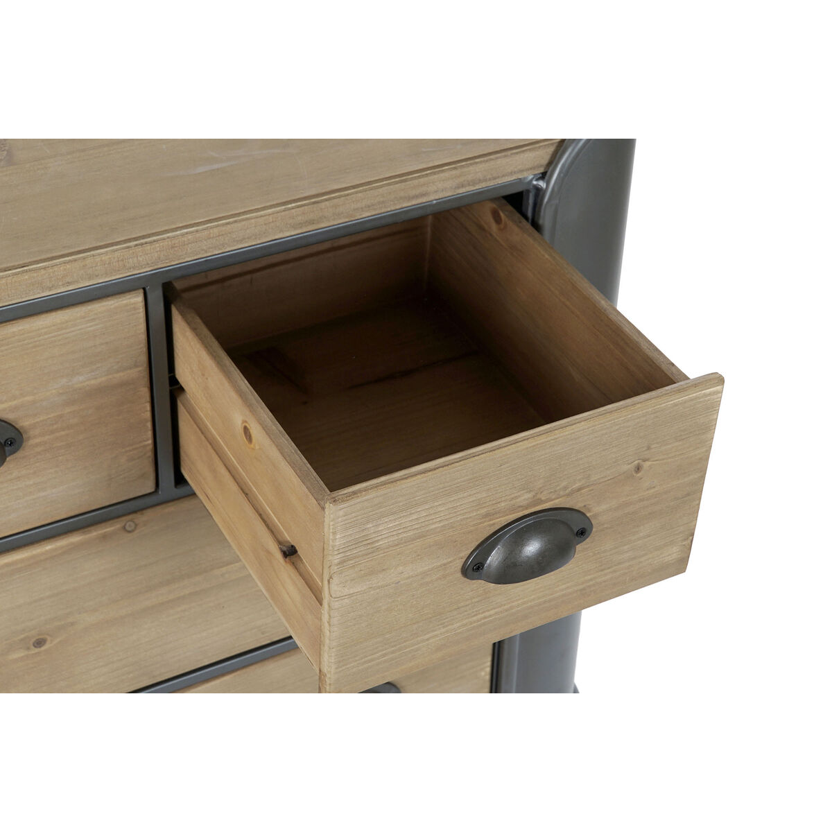 Kommod DKD Home Decor Grå Naturell Metall Gran Loft 97 x 37 x 79 cm - 2