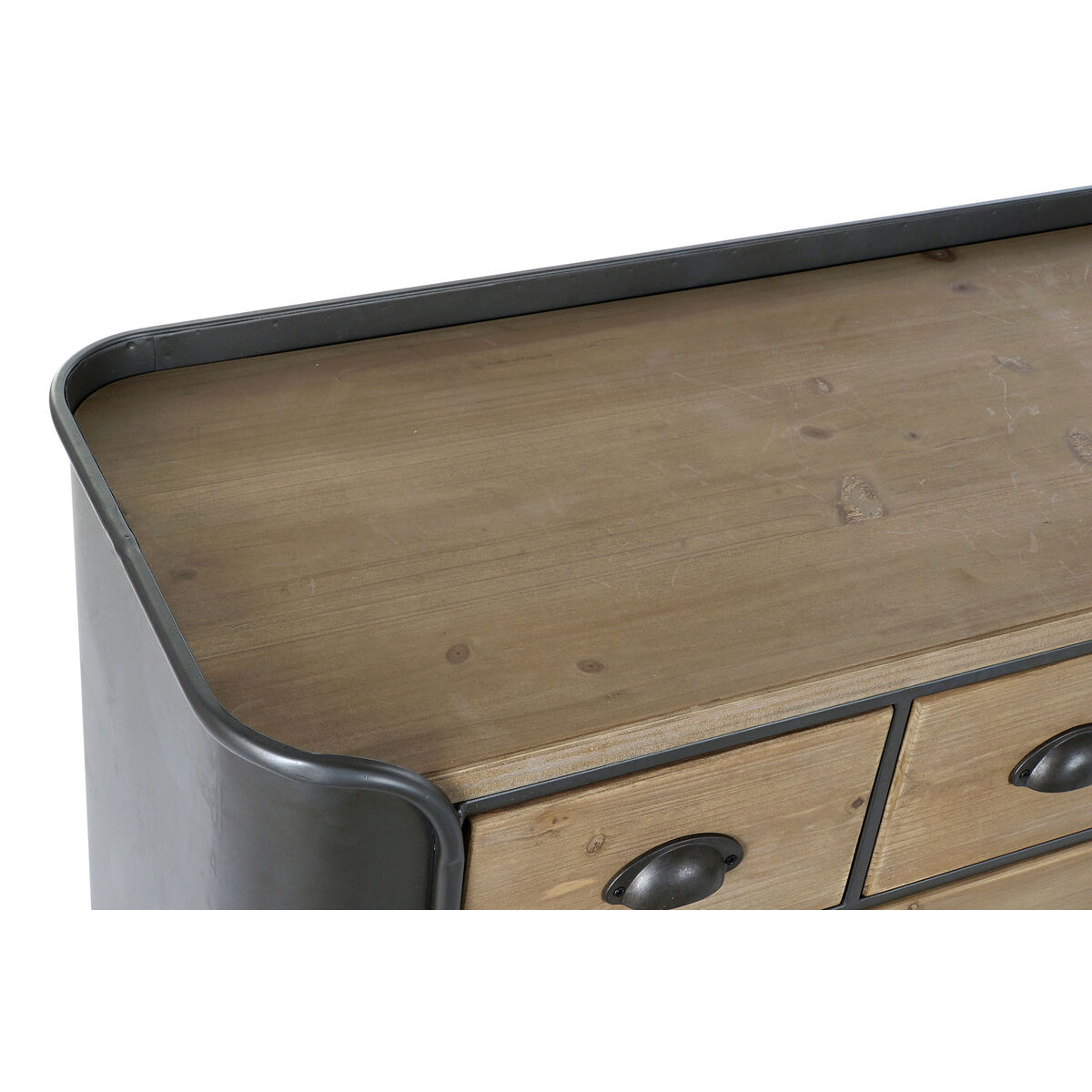 Kommod DKD Home Decor Grå Naturell Metall Gran Loft 97 x 37 x 79 cm - 4