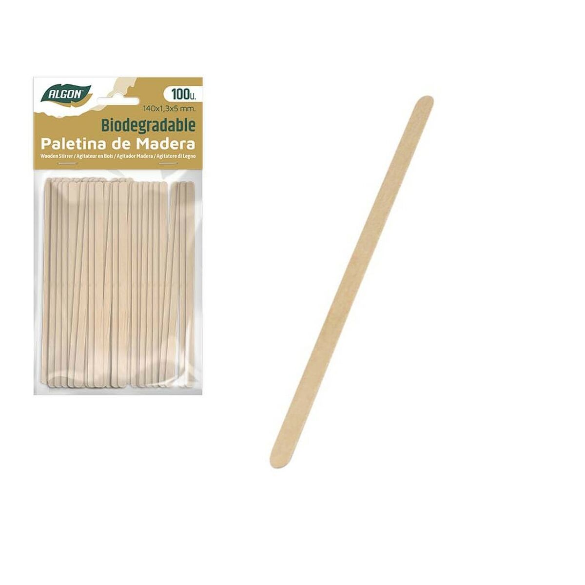 Sats med kafferörare Algon Trä 100 Delar 140 x 1,3 x 5 mm (24 antal) - 4