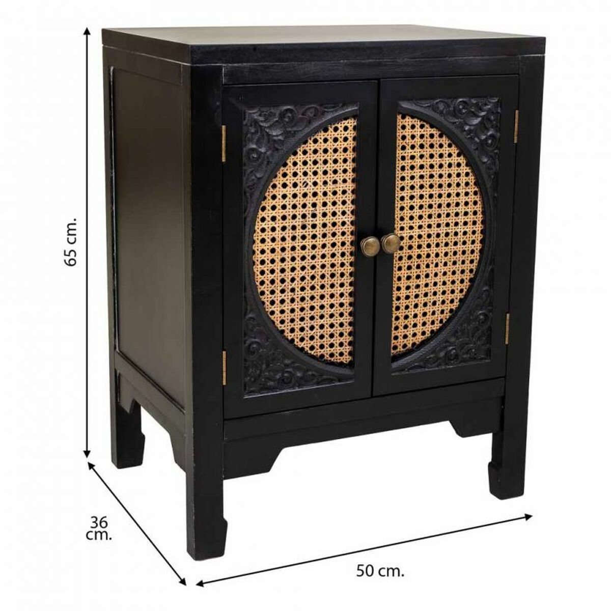 Nattduksbord Alexandra House Living Svart 36 x 65 x 50 cm - 6