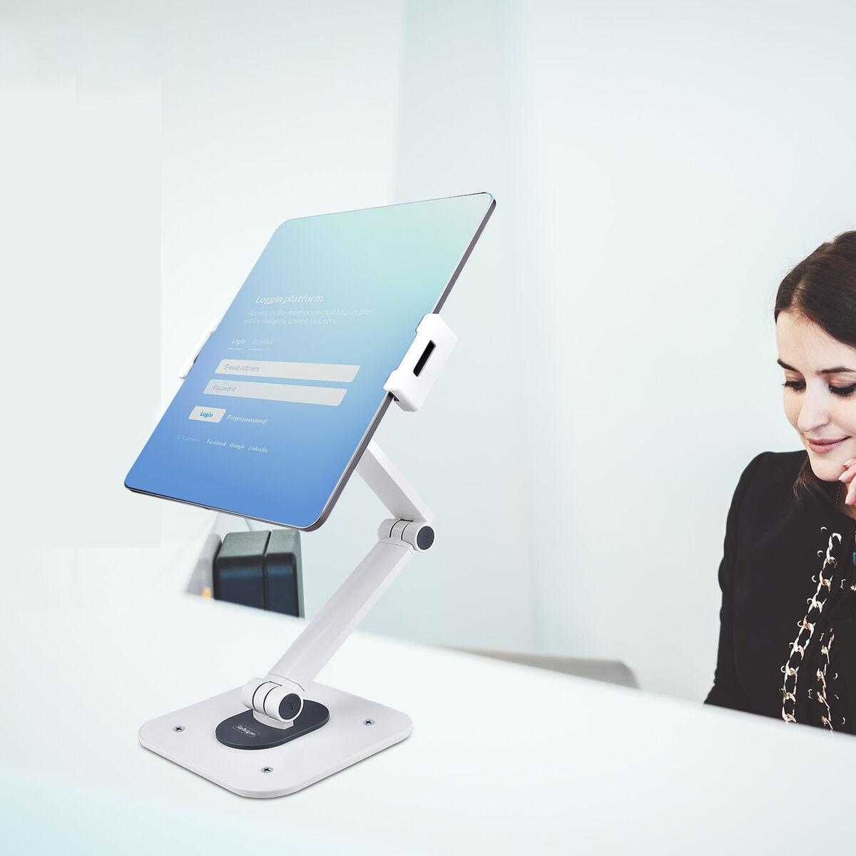 Hållare till Läsplatta Startech ADJ-TABLET-STAND-W Vit - 11
