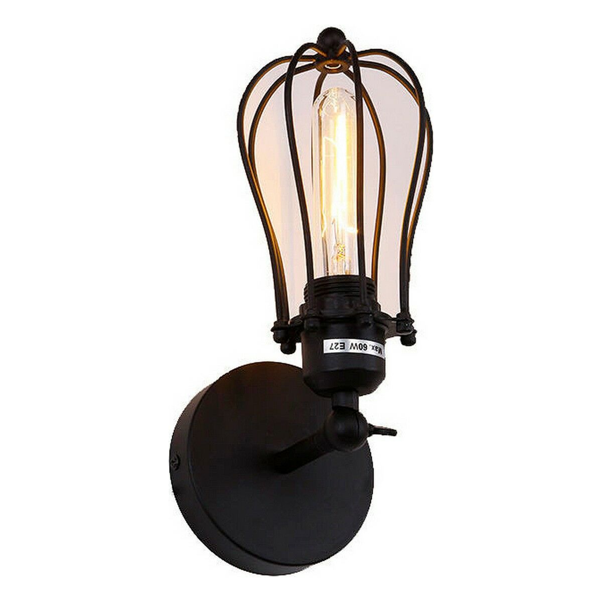 Vägglykta EDM 32105 Svart 60 W Vintage 220-240 V 11 x 16 x 32 cm - 2