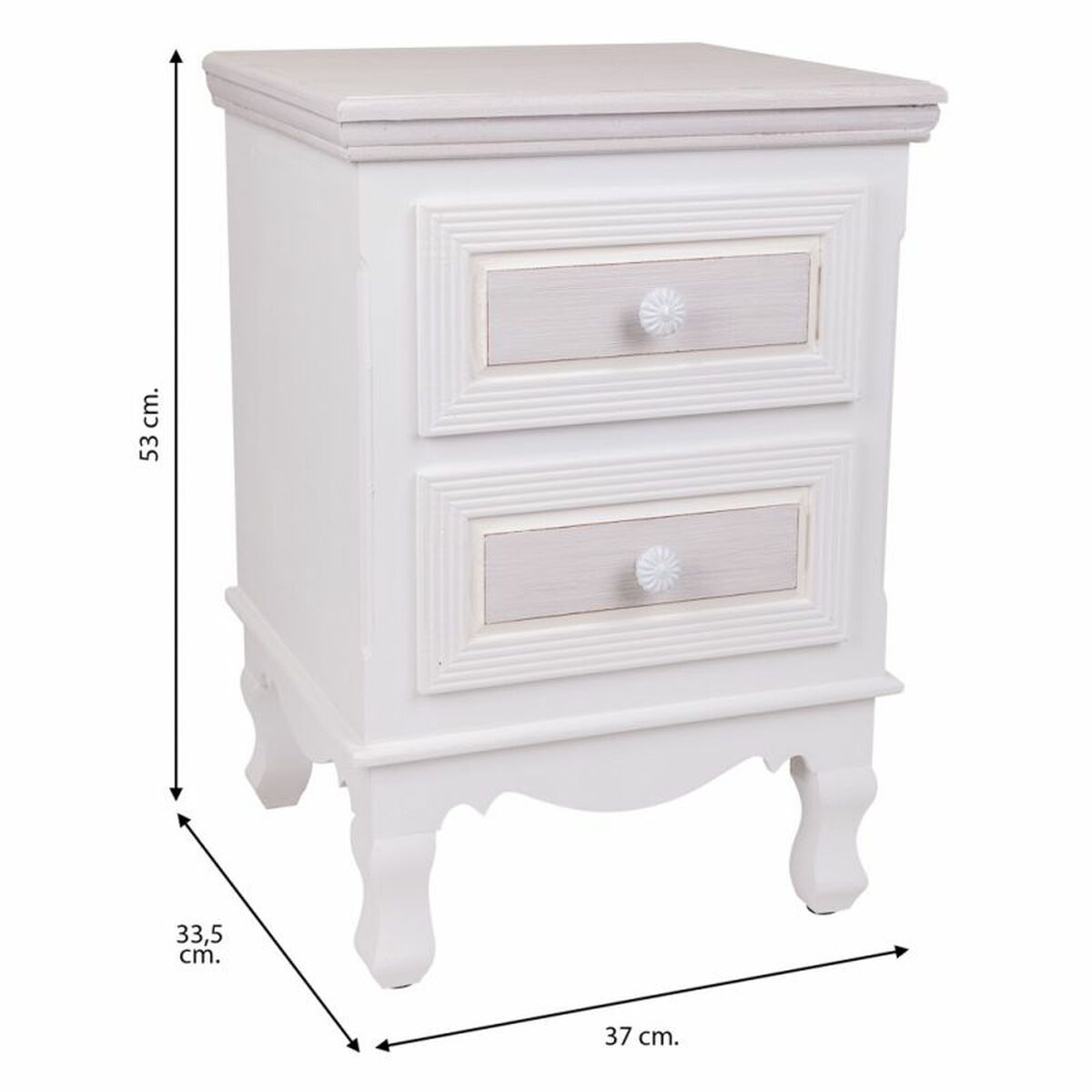 Nattduksbord Alexandra House Living Vit 33 x 53 x 37 cm - 6