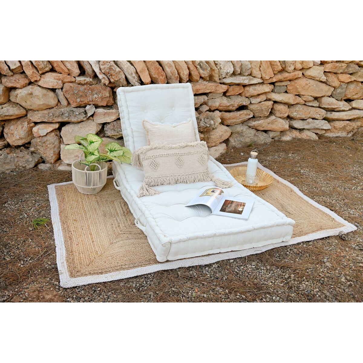 Golvkudde DKD Home Decor Blå Marinblå Greige 110 x 78 x 12 cm (3 antal) - 2