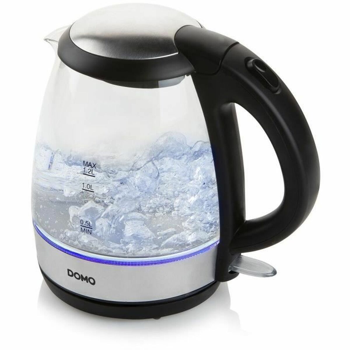 Vattenkokare DOMO DO9218WK Silvrig Rostfritt stål Glas 2200 W 1,2 L - 3