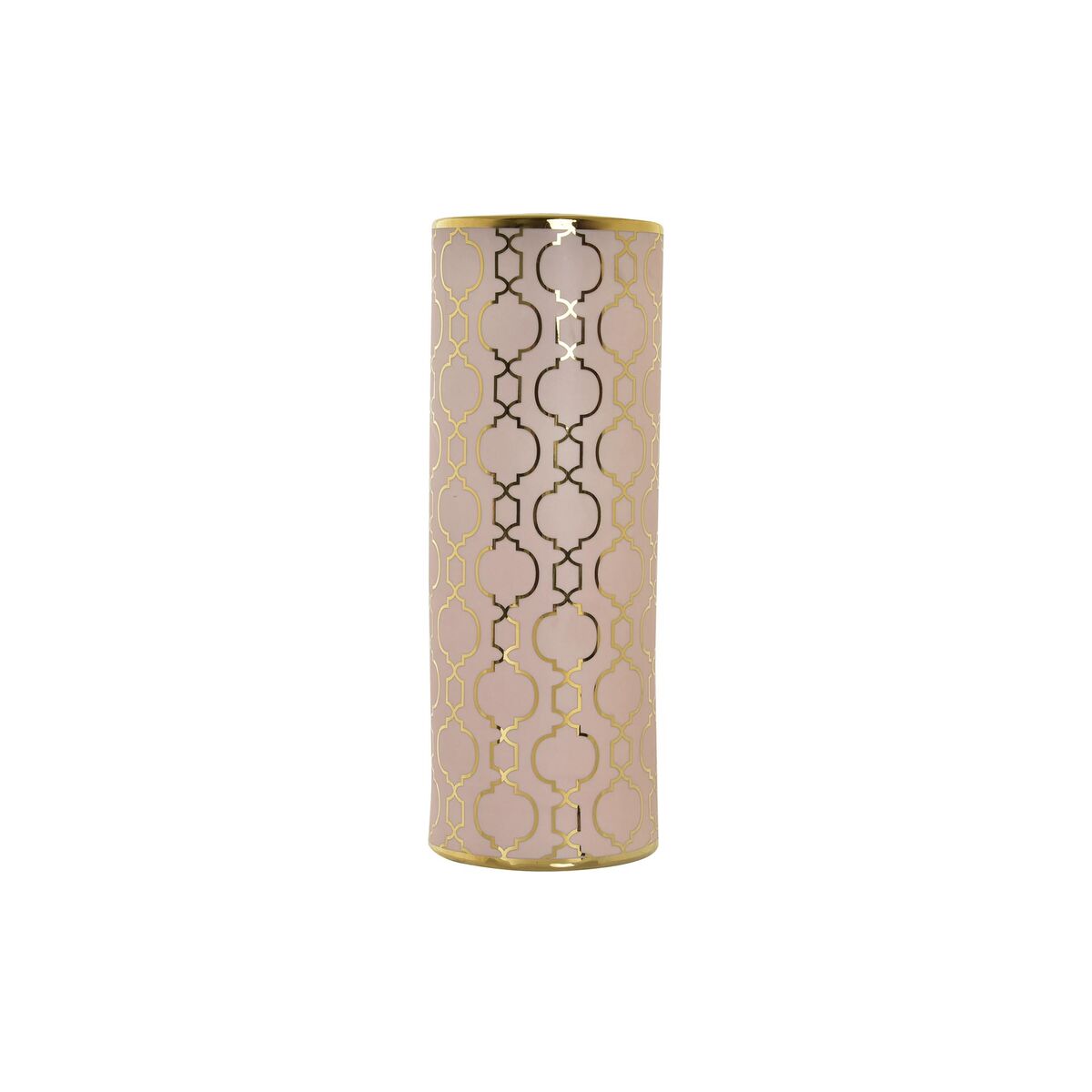 Vas DKD Home Decor 13,5 x 13,5 x 36 cm Porslin Rosa Gyllene Orientalisk Kromad - 4