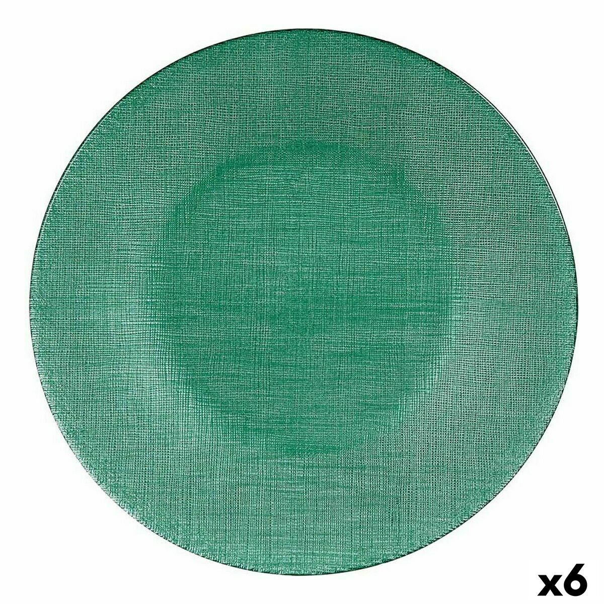 Platt skål Grön Glas 27,5 x 2 x 27,5 cm (6 antal)
