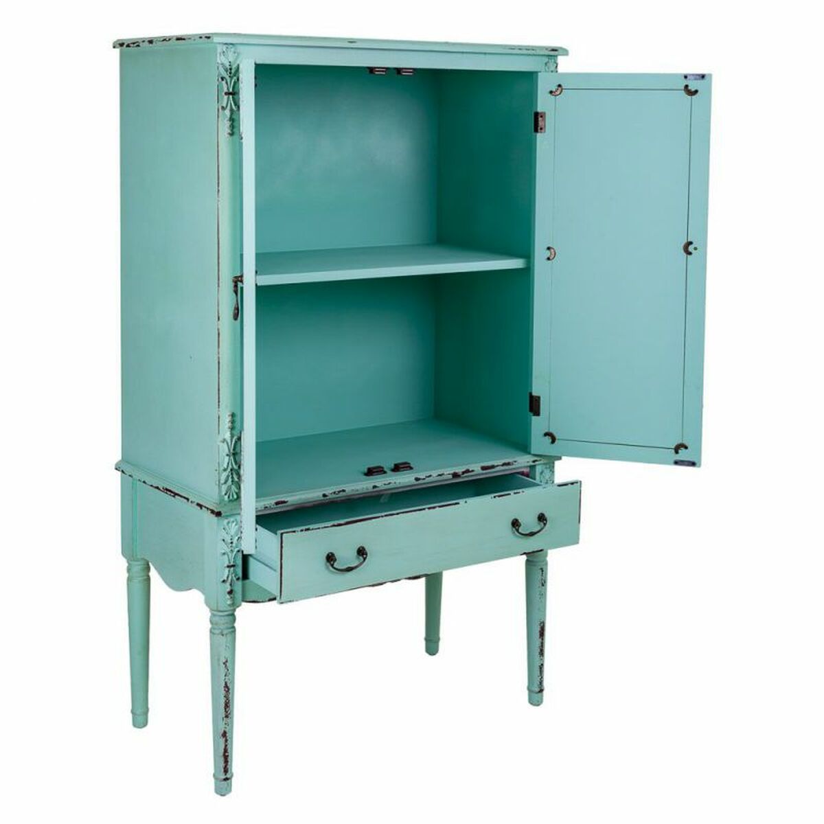 Skåp Alexandra House Living Blå Glas Granträ Trä MDF 42 x 140 x 80 cm - 3
