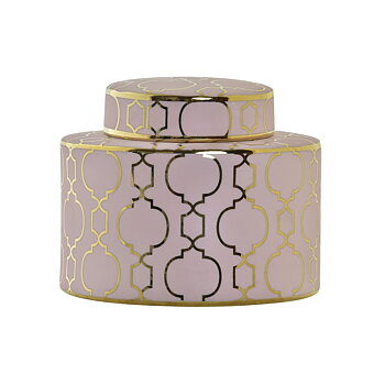 Vas DKD Home Decor Rosa Gyllene Porslin Orientalisk Kromad 18 x 18 x 16 cm