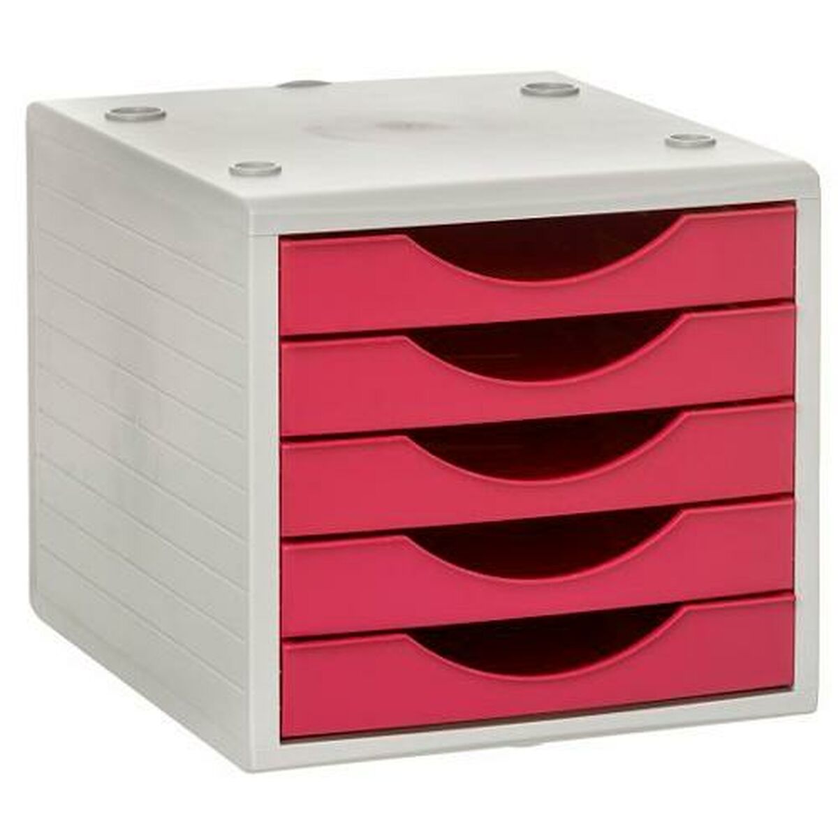 Modular Filing Cabinet Archivo 2000 ArchivoTec Serie 4000 Fuchsia 5 lådor Din A4 Grå (34 x 27 x 26 cm)