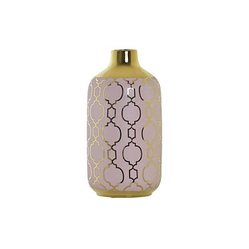 Vas DKD Home Decor Rosa Gyllene Porslin Orientalisk Kromad 13 x 13 x 26 cm