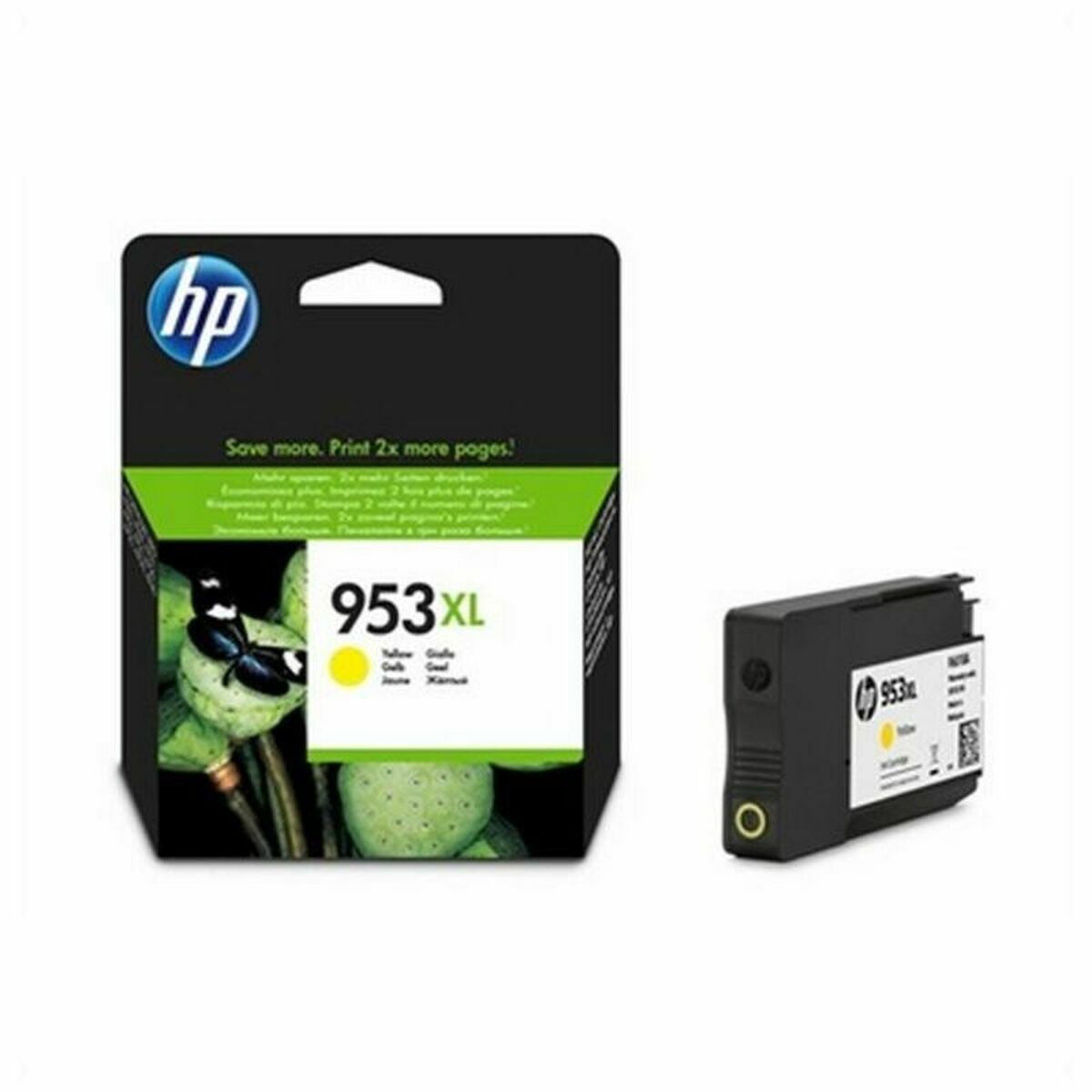 Original Bläckpatron HP Cartucho de tinta Original HP 953XL de alto rendimiento amarillo Gul