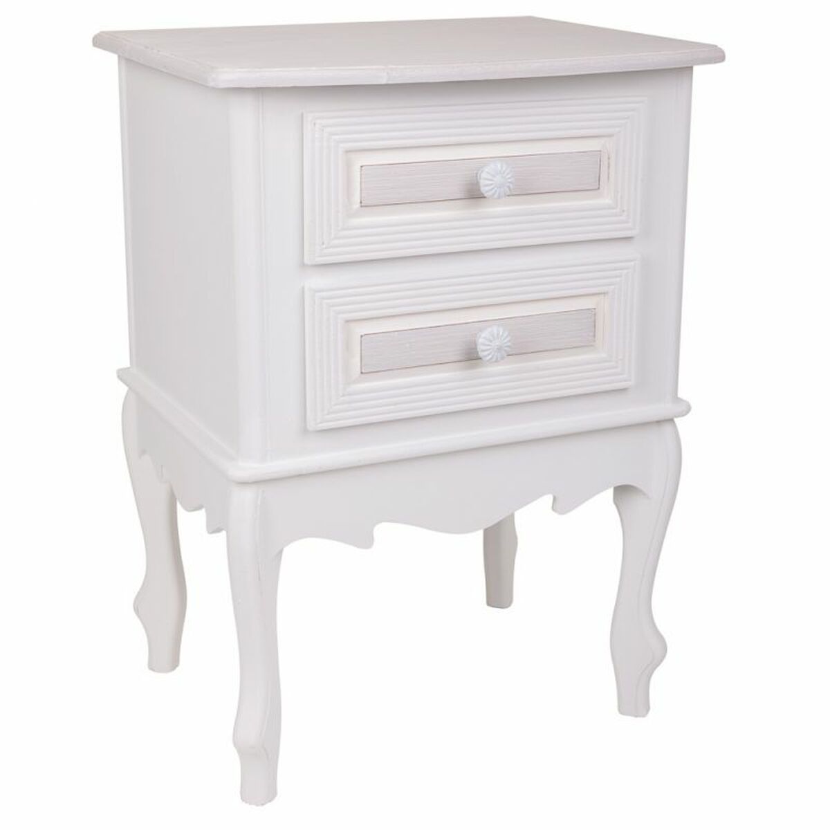 Nattduksbord Alexandra House Living Vit 34 x 57 x 42 cm