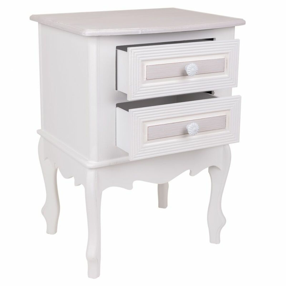 Nattduksbord Alexandra House Living Vit 34 x 57 x 42 cm - 3