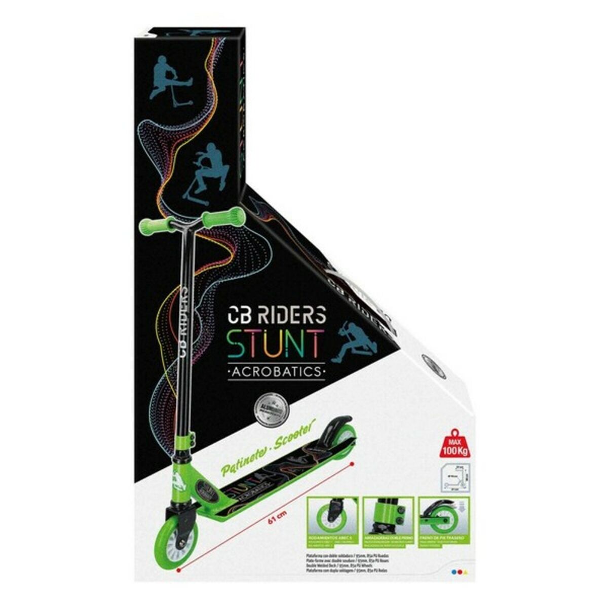 Skooter CB Riders Colorbaby 54065 Svart/Grön (61 x 37 x 80 cm) - 3