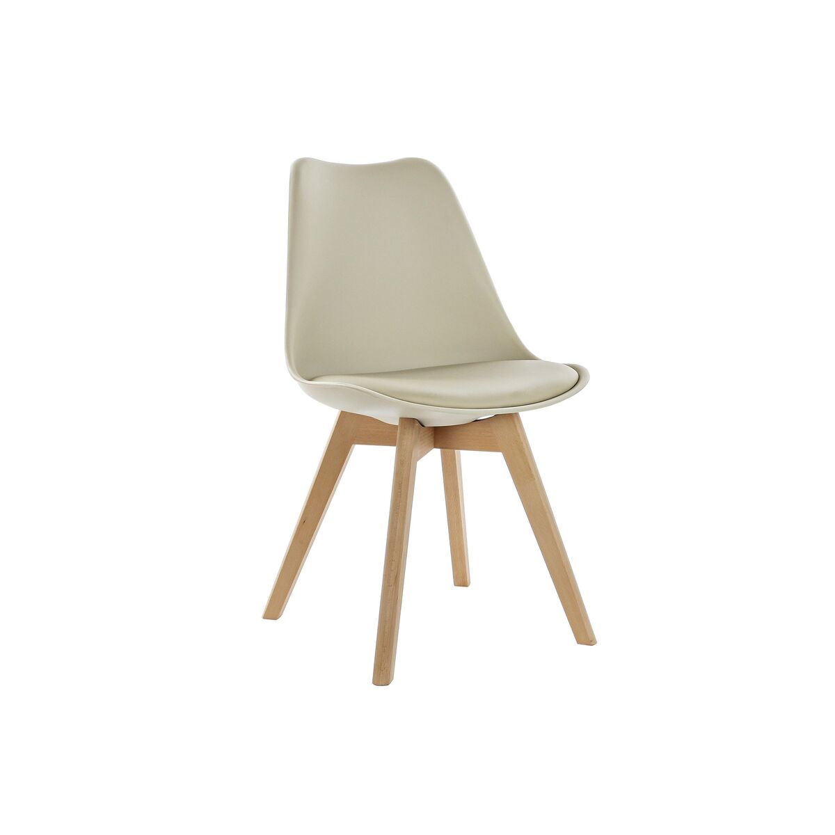 Stol DKD Home Decor Beige Naturell Skum polypropen bokträ Polyuretan 48 x 54 x 82 cm 48 x 55 x 83 cm