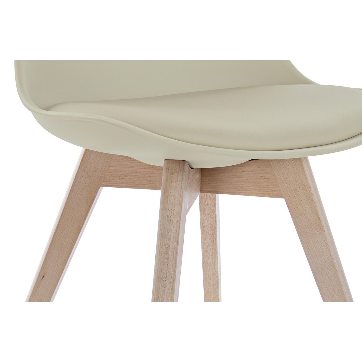 Stol DKD Home Decor Beige Naturell Skum polypropen bokträ Polyuretan 48 x 54 x 82 cm 48 x 55 x 83 cm - 3
