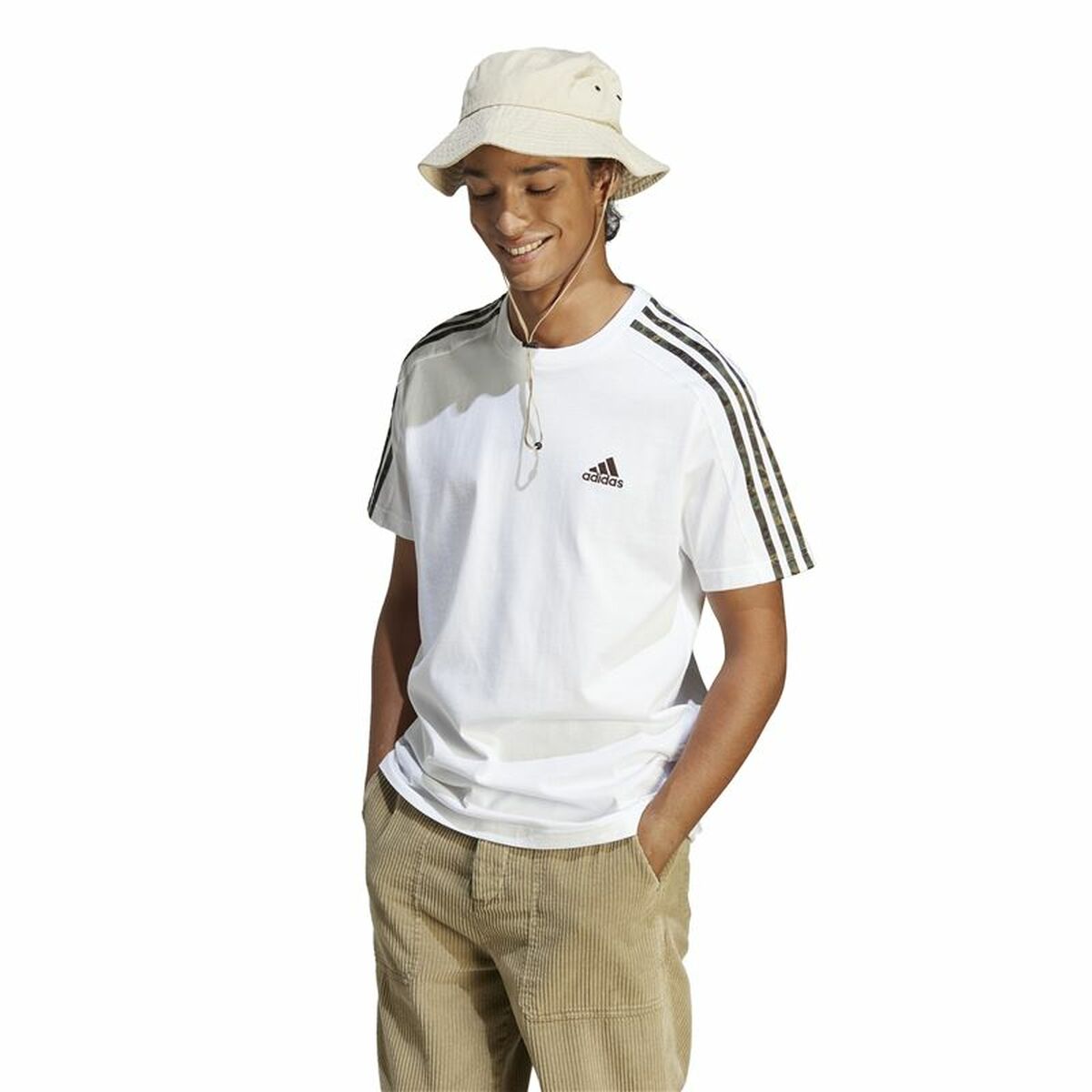 T-shirt med kortärm Herr Adidas Essentials Single 3S Vit - 2